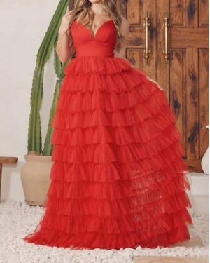 Nox Anabel Julie Long Formal Prom Dress - Red
