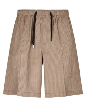 Cellar Door Relaxed-Fit Dove Shorts With Vertical Pinstripe - Brown