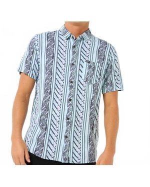 Rip Curl Fun Times Stripe Short Sleeve Shirt - Blue