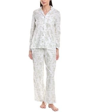 Carole Hochman 2Pc Printed Pajama Set - White