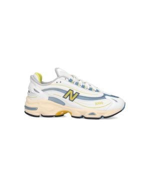 New Balance Leather Sneakers With Mesh Accents - White