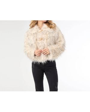 Coco + Carmen Gianna Hairy Faux Fur Jacket - Black