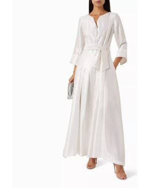Baruni Cosmos Belted Maxi Dress - White