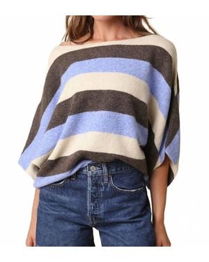 Olivaceous Katie Stripe Dolman Knit Top - Blue