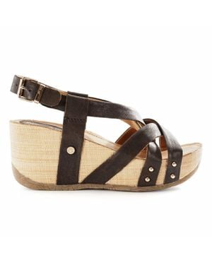 Bussola Ffion Wedge Sandals - Brown