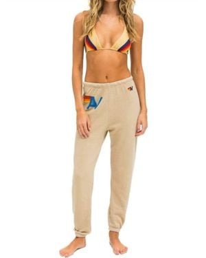 Aviator Nation Logo Stitch Sweatpants - Natural