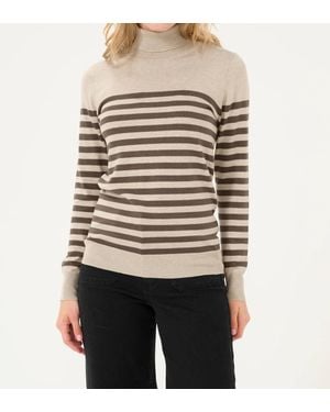 Kaffe Kalizza Rollneck Slim Fit Pullover Sweater - Natural