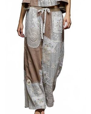 Pol Lacey Woven Pants - Natural