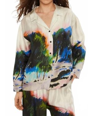 Munthe Sachu Painted Silk Shirt - Gray