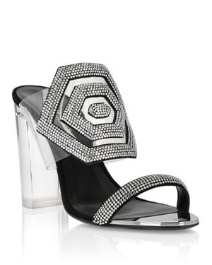 Philipp Plein Sandals High Heels Crystal - Metallic