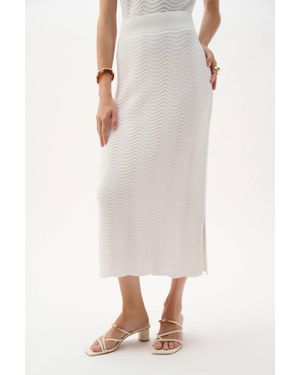 Joseph Ribkoff Waves Midi Skirt - White