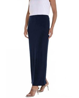 FRANK LYMAN High Waist Pull On Pencil Maxi Skirt - Blue