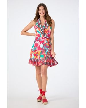 Trina Turk Marseille Sleeveless Wrap Dress - Red