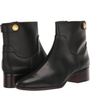 Franco Sarto Jessica Boots Leather Almond Toe Bootie Rhs6744 - Black