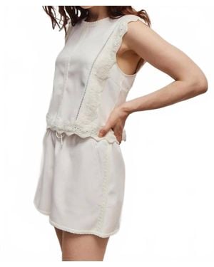 Melissa Nepton Calvin Intricate Crocheted Hem Short - White