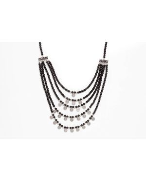 Avenue Chic Tiny Coin Beaded Gypsi Necklace - Black