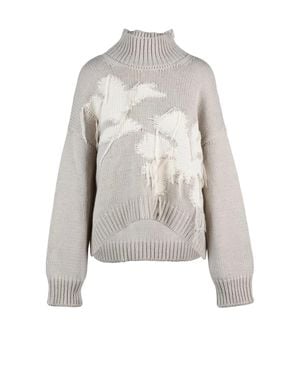 Dondup Mock Neck Sweater Relaxed Fit - White