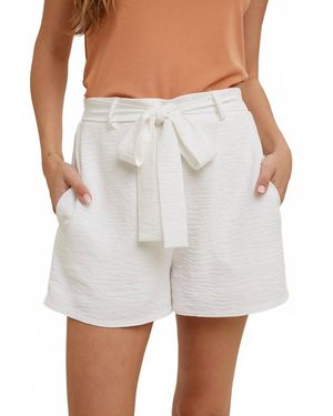 Wishlist Textured Front Self Tie Shorts - White