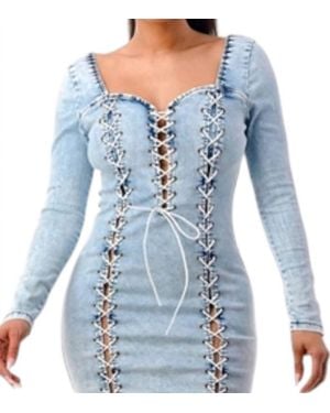 Love Highlight Highlight Denim Mini Dress - Blue
