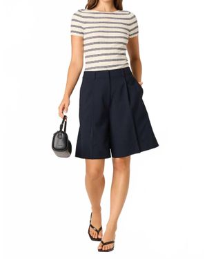 Astr Nikola Ribbed Scoop Back Sweater Top - Blue