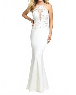 Madison James Sexy Back Prom Dress - White