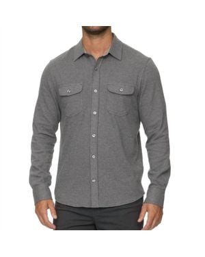 Flag & Anthem Hero Stretch Solid Knit Shirt - Gray