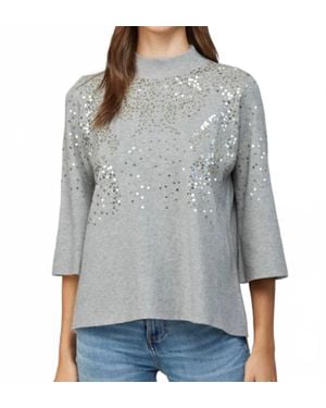 Fate Shine Like A Star Sequin Sweater - Gray