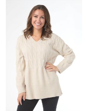 Coco + Carmen Haevenly Luxe V-Neck Top - Natural