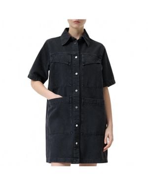 Closed Short Denim Dress - Black