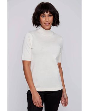 Coco y Club Mock Turtle Pull-On Tee - White
