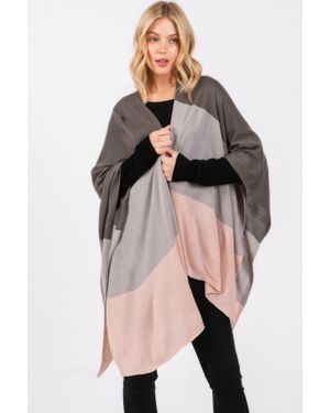 TRUEDAMES Three Tones Ruana - Natural