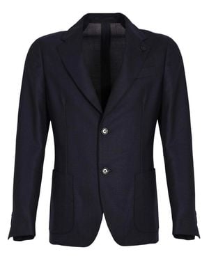 Lardini Roma Tailored Wool Blazer - Blue