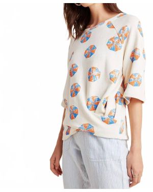 Eva Franco Beach Umbrella Pullover Top - White