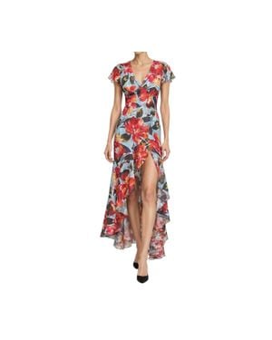 Hutch Floral Ruffle High-Low Maxi Dress - Red