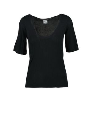 MM by Max Mara Viscose-Blend Fitted Underlayer Top - Black