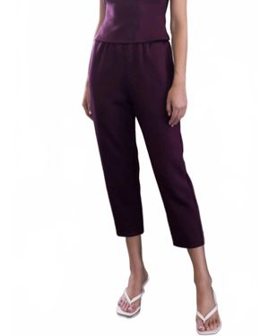 P.Cill Butter Modal Waist Band Ankle Pants - Purple