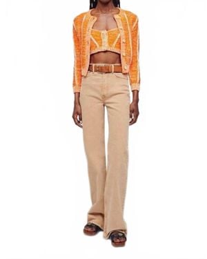 RE/DONE 70's Ultra High Rise Wide Leg Stretch Denim Jeans - Orange