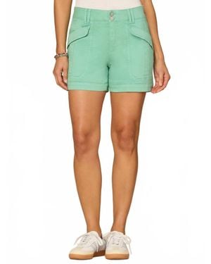 Democracy Ab Solution Petite High Rise Utility Short - Green