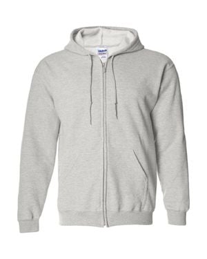 Gildan Heavy Blend Adult Full Zip Hooded Sweatshirt Top - Gray