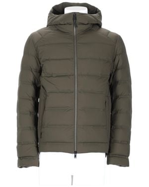 Monobi Quilted Padded Jacket With Hood And Zip Closure - Green