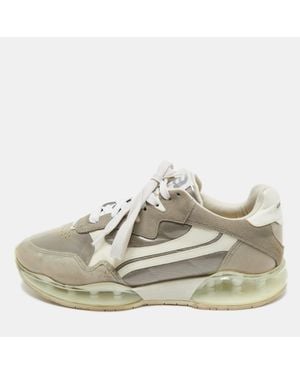 Alexander Wang Pvc Suede And Leather Stadium Low Top Sneakers - White