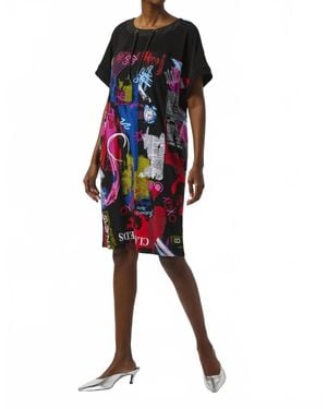 Joseph Ribkoff Word Print Scoop Neck Dress - Red