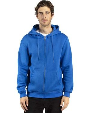 Threadfast Apparel Fleece Full-Zip Hooded Sweatshirt - Blue