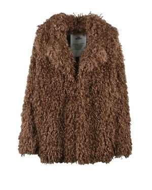 Pink Memories Polyester Hook Jacket - Brown