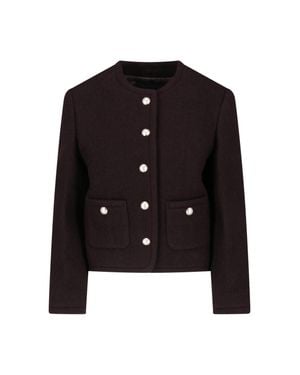 DUNST Structured Round-Neck Wool Jacket - Black