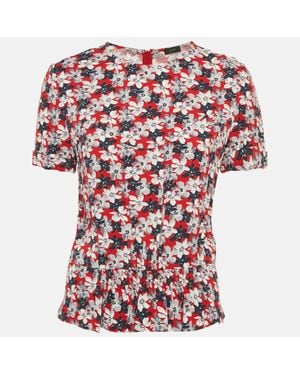 JOSEPH Floral Print Crepe Top - Red