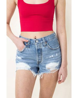 Levi's 501 High Rise Denim Shorts - Blue