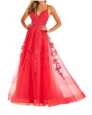 Ellie Wilde Formal Long Glitter Prom Dress - Pink