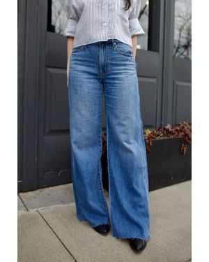 Veronica Beard Kasey Mid Rise Wide Leg Jean - Blue