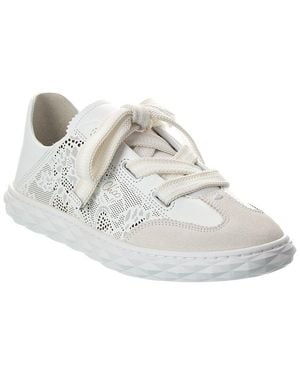 Jimmy Choo Diamond Light Flex/F Leather Sneaker - White